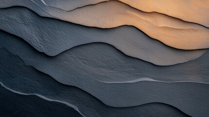 Obraz premium An abstract aerial view of layered earth tones showcasing waves of texture, creating a serene and calming visual experience. Perfect for use in design and nature themes.