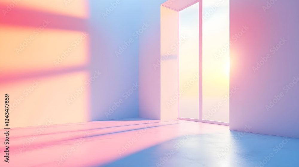 Poster airy smooth gradient minimal ambient scene with tranquil aesthetic a light minimalist plain scene fe
