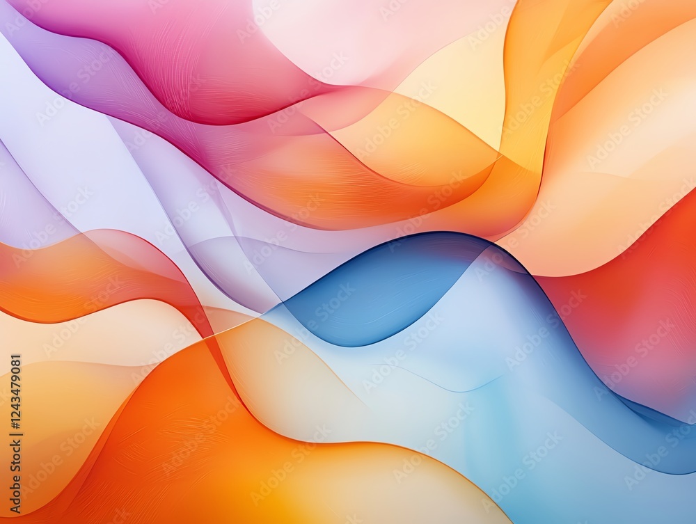 Aufkleber an abstract illustration with flowing waves of vibrant colors, blending harmoniously to create a vis