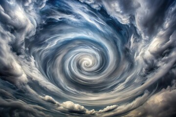 Swirling vortex of altostratus clouds with turbulent texture, clouds, moving clouds