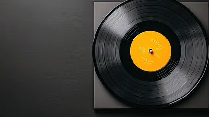 Fototapeta premium Vintage vinyl record on a sleek surface.