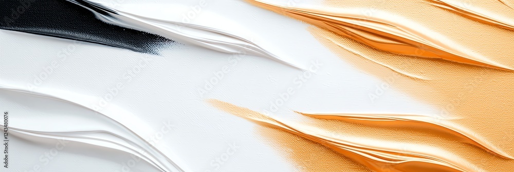 Poster an abstract representation showcasing dynamic patterns and fluid forms in shades of black, white, an