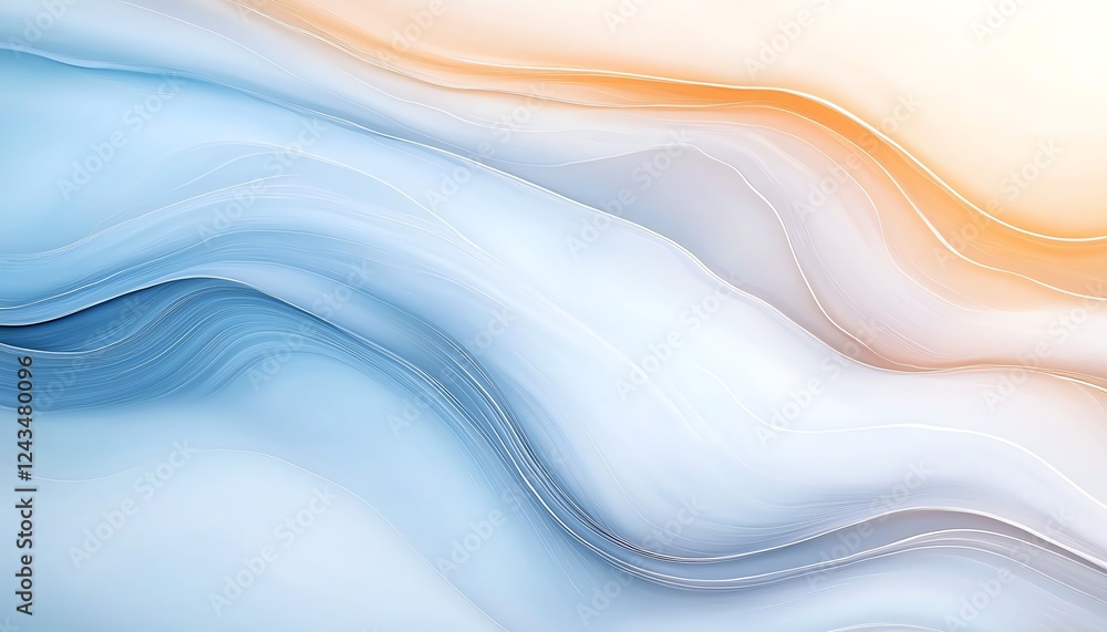 Aufkleber an abstract swirl of soft blue and orange hues, creating a serene and calming atmosphere. ideal for 