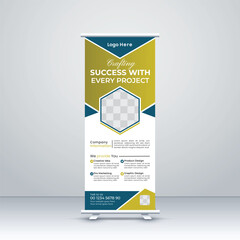 Professional Unique Business Roll Up Banner Design Template for Multipurpose 