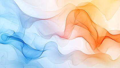 An abstract wave pattern of soft swirling colors in blue and orange, creating a visually soothing effect. Ideal for backgrounds, designs, and various creative projects.