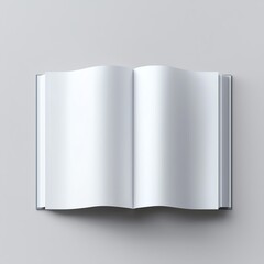 An open book with blank pages, ideal for showcasing design concepts, writing, or educational content. Perfect for backgrounds, promotional materials, and creative projects.
