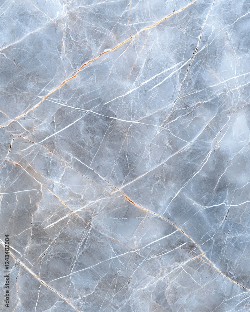 Poster close-up view of a beautiful blue marble pattern, showcasing intricate veins and textures that add e