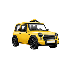 Adorable Yellow Mini-Car, Compact City Vehicle, Taxi Illustration