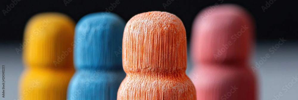 Poster four cylindrical objects with textured surfaces