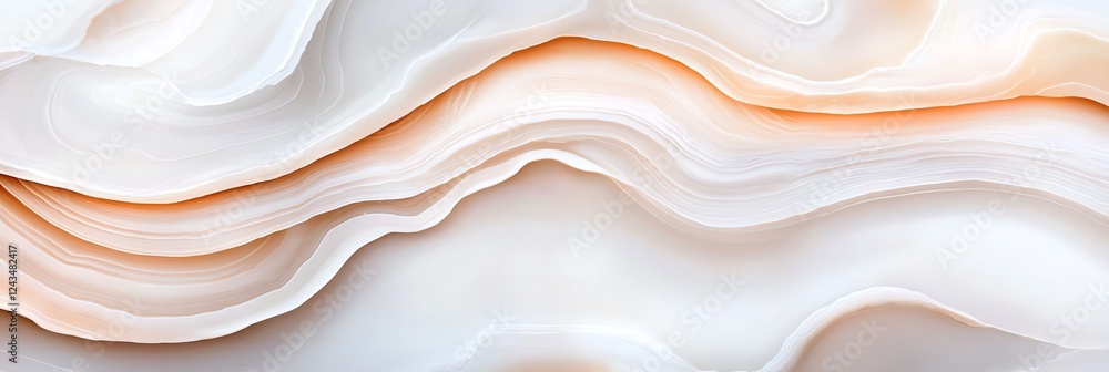 Aufkleber marble abstract waves of soft white and peach hues create a serene and modern backdrop, perfect for 