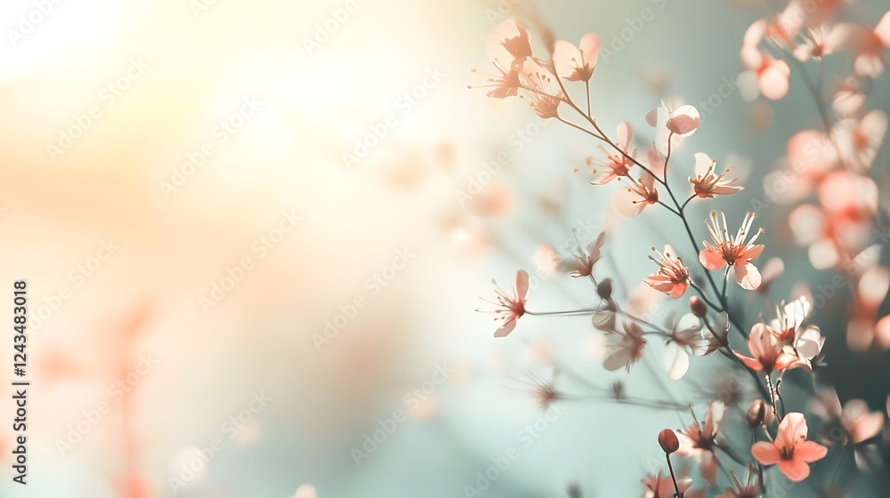 Poster minimal plain background with a soft gradient and subtle airy tones creating a tranquil dreamy natur