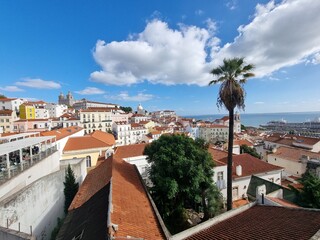 Lisbon cityscape, view of the old town Alfama, Portugal