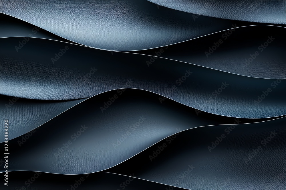 Poster this abstract image showcases smooth, flowing lines in a dark palette. the gentle curves create a se
