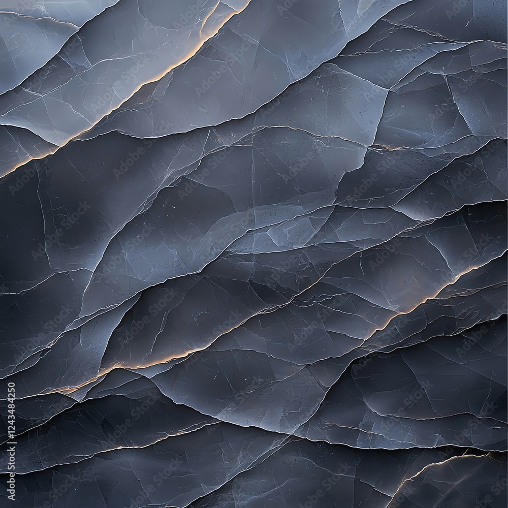 Poster black and gold marble abstract texture features layers of dark, crumpled material, creating a visual