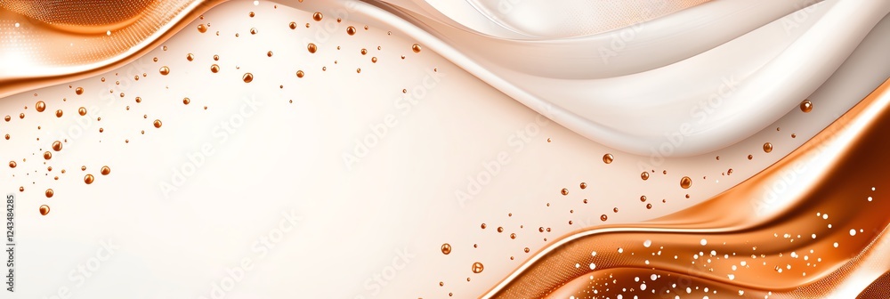 Poster this abstract wave pattern features soft, flowing lines in gold and cream hues, perfect for backgrou