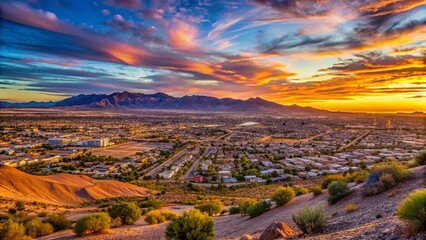 Henderson Nevada Aerial View: Green Valley Mesa Panoramic Landscape