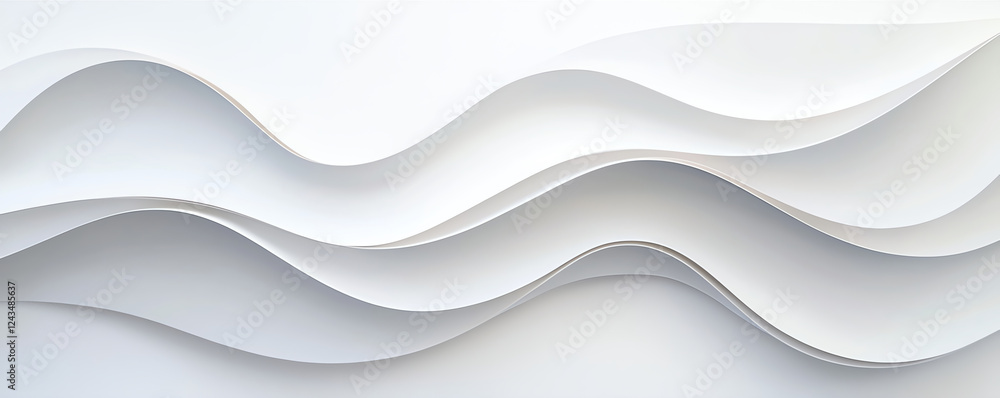 Poster this image showcases elegant, flowing lines of white paper, creating a harmonious and modern backgro