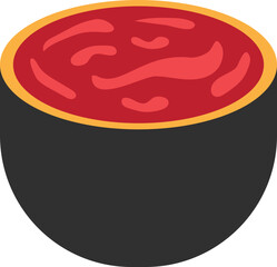 Illustration of Red Cream In Bowl, Red Sauce