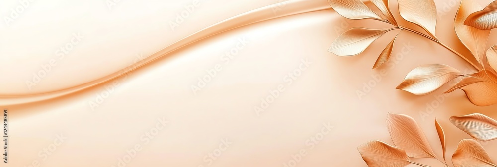 Poster this soft, elegant design features flowing lines and delicate leaves, creating a serene atmosphere p