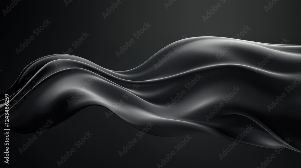 Poster Flowing fabric drapes gracefully against a charcoal gray background creating a sense of movement and elegance in design
