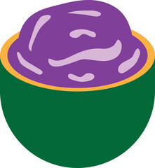 Illustration of Purple Cream In Bowl, Purple Sauce