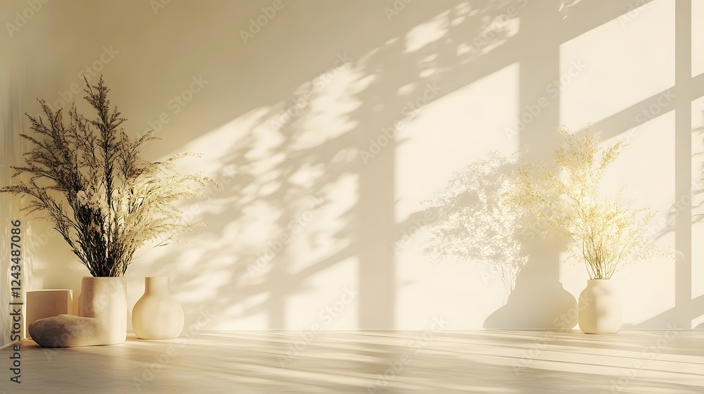 Poster minimal natural scene with airy tones subtle gradients and a dreamy calm atmosphere blending clean m