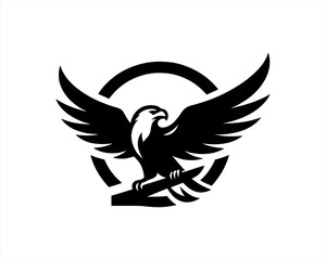 Eagle logo design icon symbol vector illustration.