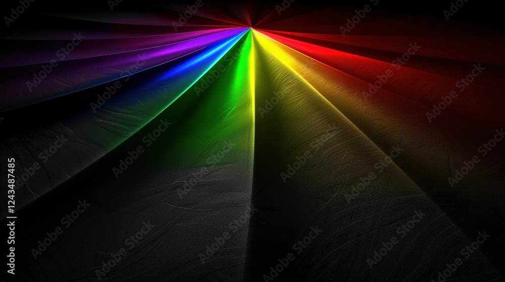 Poster a vibrant spectrum of colors radiates from a central point, creating a stunning visual effect agains