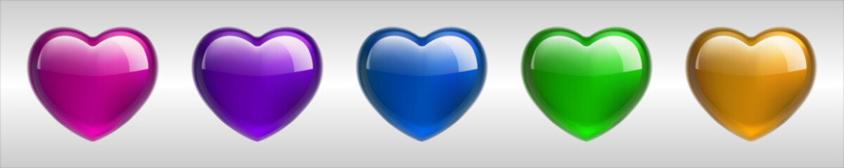 Glossy color heart on minimalist background. Mesh gradient icon. Love romantic design. Template for holiday cards, Valentine's day, happy wedding