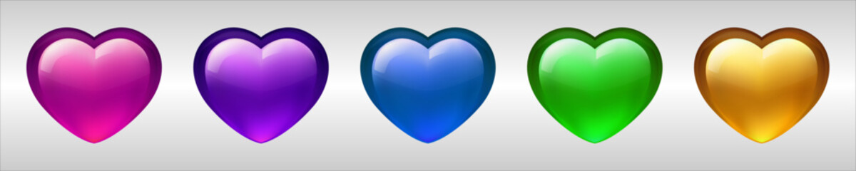 Glossy color heart on minimalist background. Mesh gradient icon. Love romantic design. Template for holiday cards, Valentine's day, happy wedding