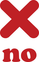 Obraz premium Sharp red checkmark icon on isolated transparent background black vector symbol for wrong choices. Modern flat and line design symbol cross sign. No letter negative mark, bad icon web app.