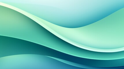 Obraz premium Fluid waves dance in serene shades of turquoise and green across the canvas. Generative AI