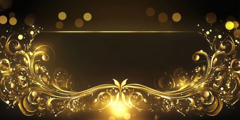 Golden Swirls Frame Elegant Design Background