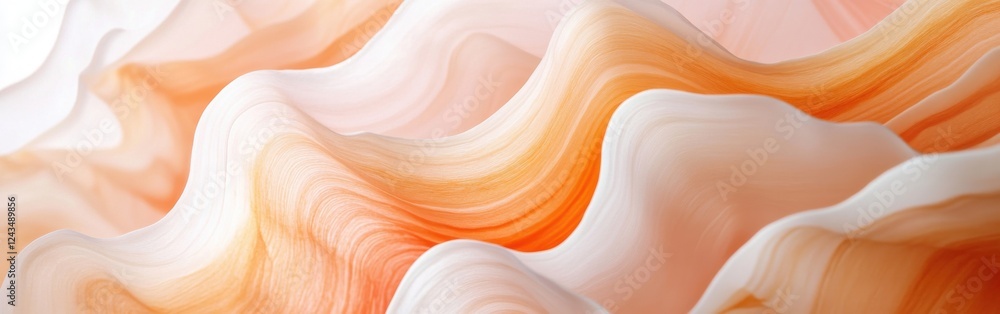 Poster smooth pencil strokes create flowing forms in shades of amber, illustrating a dance of light and tex