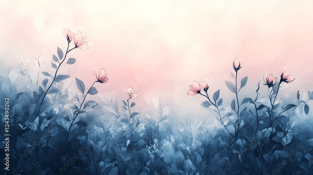 Poster serene gradient sky backdrop with airy tones and dreamy ambiance a visually captivating and aestheti
