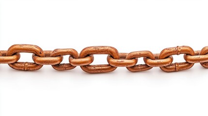 Obraz premium Brown Metal Chain On White Background