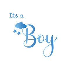 Its a boy, Gender reveal party card, banner vector element design
