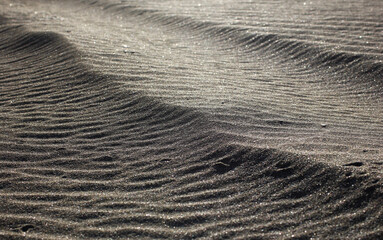 The undulating texture of the desert in perspective