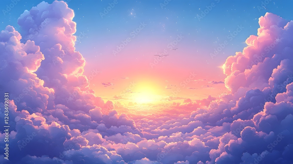 Poster tranquil airy sky backdrop with soft light gradient and smooth natural aesthetic a serene calming an