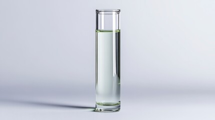 Clear Glass Cylinder With Light Liquid On White Background