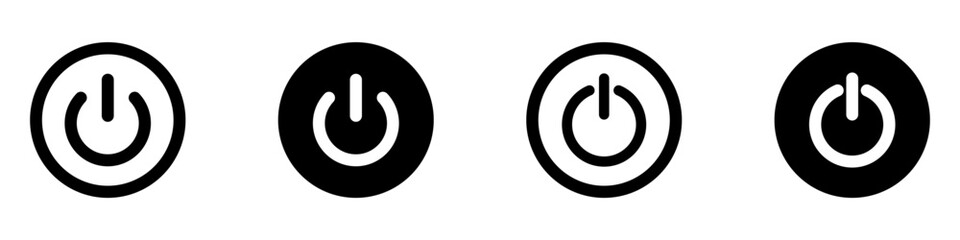 On-off icon. Set of power buttons.