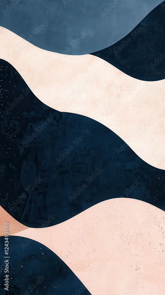 Aufkleber elegant abstract gradients in navy showcasing smooth waves and muted tones for a serene design aesth
