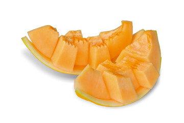 golden melon sweet fruit isolated on white background. This has clipping path.