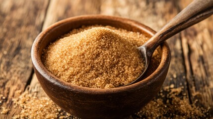 Brown Sugar in a Wooden Bowl: Sweetness and Rustic Charm