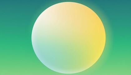 a holographic pastel colored gradient sphere in green and yellow vibrant gradient banner with bright glow gradient background  illustration