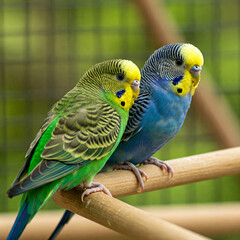Obraz premium budgies on a branch