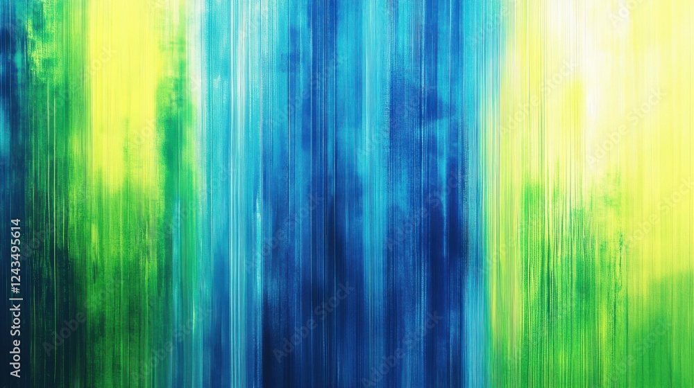 Aufkleber vertical streaks of cobalt blue and vibrant green create a captivating abstract composition