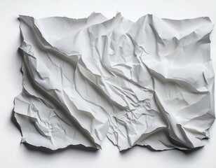 Obraz premium a white sheet of paper wrinkled and torn at the edges isolated on a white background