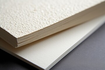 Fototapeta premium Textured papers lay upon a smooth surface ready for artistic exploration. Generative AI
