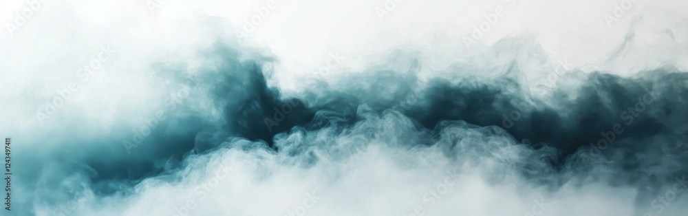 Leinwandbilder Abstract pale gray and teal mist creating an ethereal atmosphere with gentle movement and subtle depth
